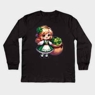 A Irish Girl In St Patrick Day Kids Long Sleeve T-Shirt